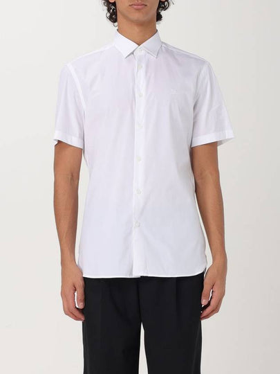 Men's Logo Cotton Short Sleeve Shirt White - BURBERRY - BALAAN 2