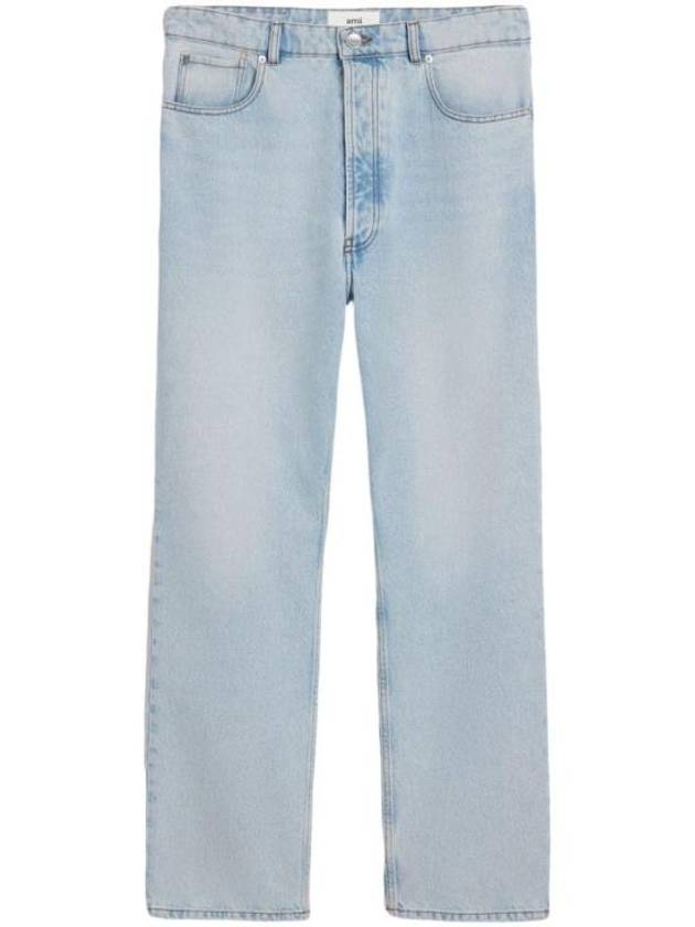 Bleached Loose Fit Jeans Denim Jeans Light Blue - AMI - BALAAN 2