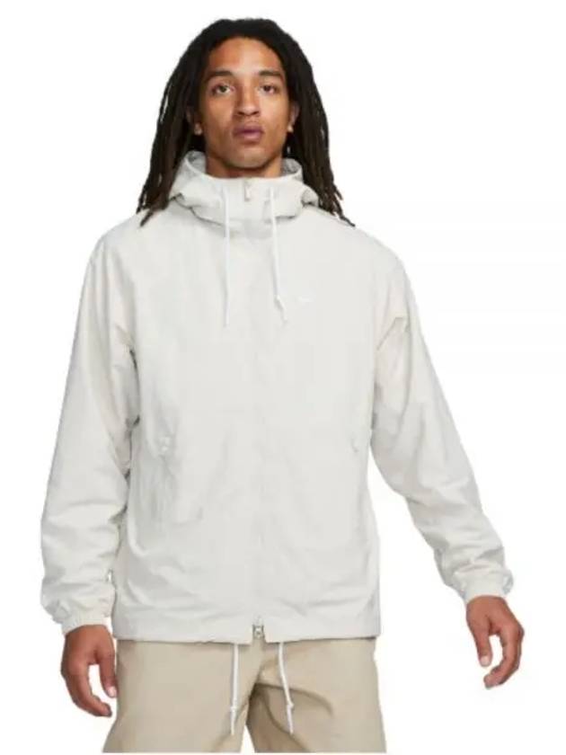 Men's Club Woven Full Zip Hooded Jacket Beige - NIKE - BALAAN 2