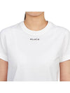 Embroidered Logo Cotton Short Sleeve T-Shirt White - ALAIA - BALAAN 8