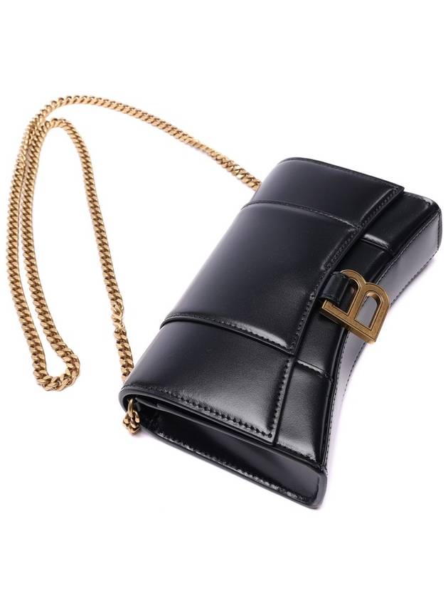 Hourglass Chain Mini Calfskin Cross Bag Black - BALENCIAGA - BALAAN 6