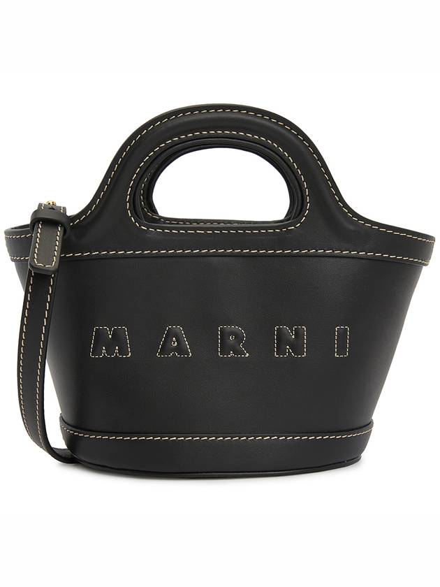 Tropicalia Micro Leather Tote Bag Black - MARNI - BALAAN 2