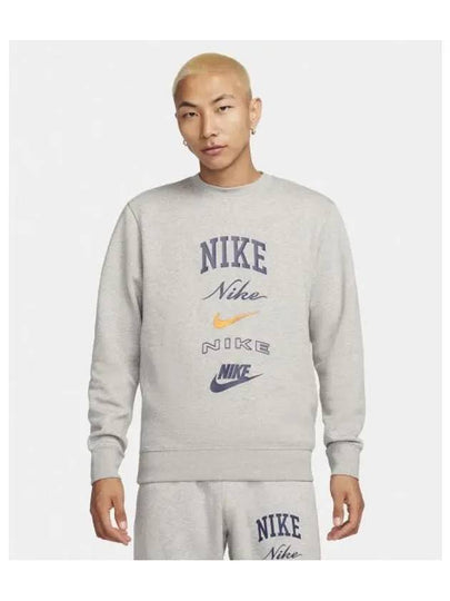 Club Fleece Crew Neck Sweatshirt Grey - NIKE - BALAAN 2