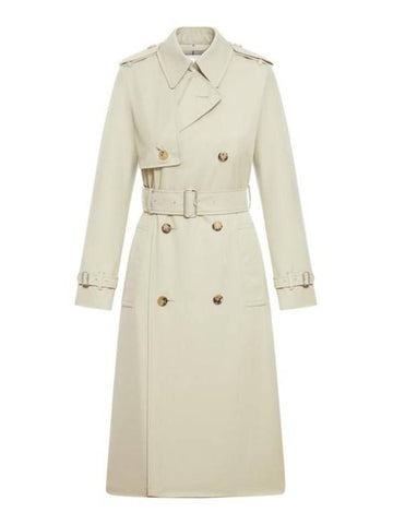 Cotton Blend Trench Coat Ivory - BURBERRY - BALAAN 1