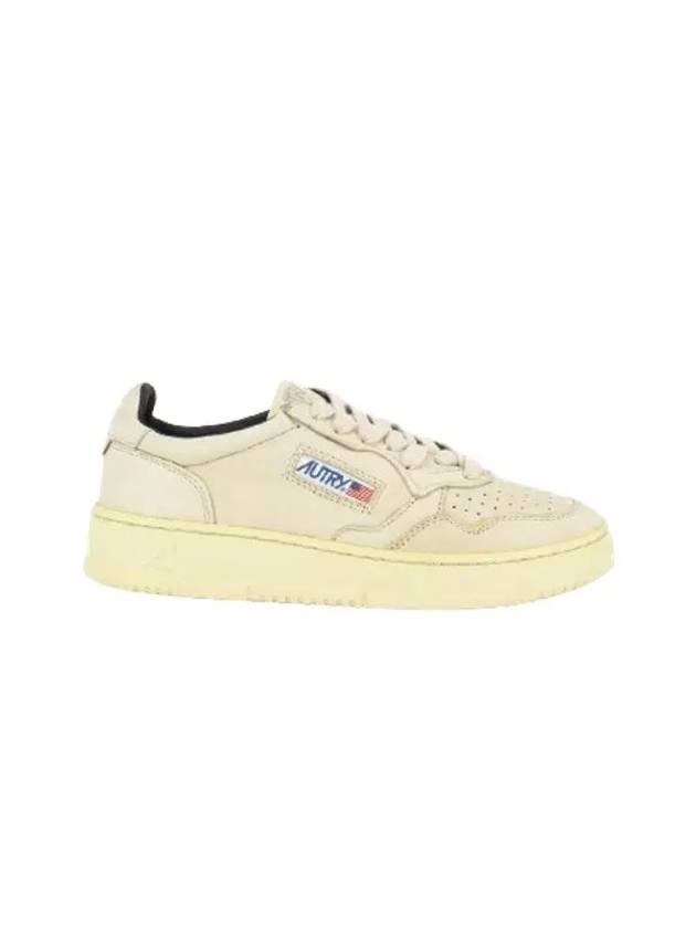 Women's Medalist Goatskin Low Top Sneakers Ivory - AUTRY - BALAAN 4