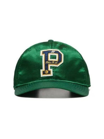 Logo Patch Satin Ball Cap Green - POLO RALPH LAUREN - BALAAN 1