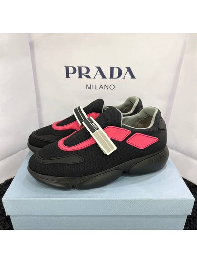 Cloudbust Low Top Sneakers Black Pink - PRADA - BALAAN 2