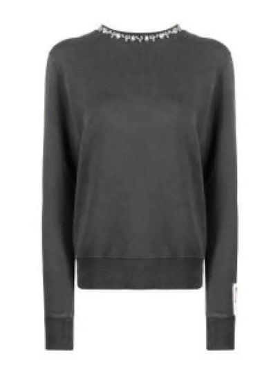 Crystal Decorated Crew Neck Sweatshirt Grey - GOLDEN GOOSE - BALAAN 2