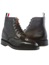 11th Anniversary Pebble Leather Wingtip Brogue Boots Black MFR016AP5210 - THOM BROWNE - BALAAN 1