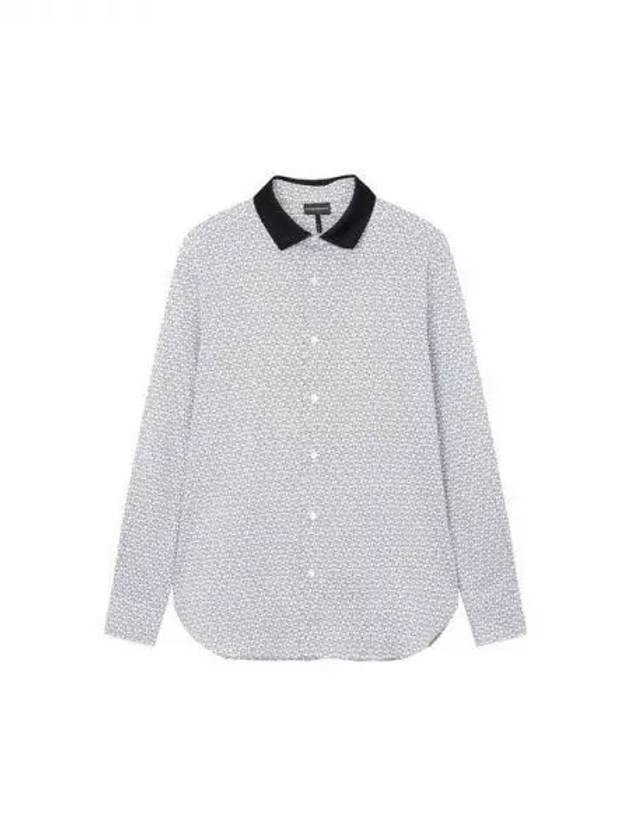 Men s patterned knit collar shirt white 270281 - EMPORIO ARMANI - BALAAN 1