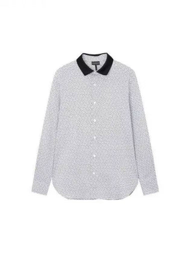 Men s patterned knit collar shirt white 270281 - EMPORIO ARMANI - BALAAN 1