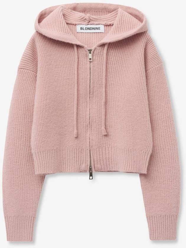 Alice rib knit hood zipup_indie pink - BLONDNINE - BALAAN 1