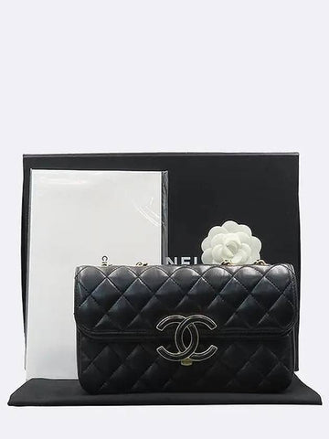 A57275 Black color small CC chic double chain flap shoulder bag - CHANEL - BALAAN 1