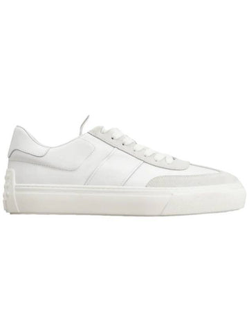 Round Toe Leather Low Top Sneakers White - TOD'S - BALAAN 1