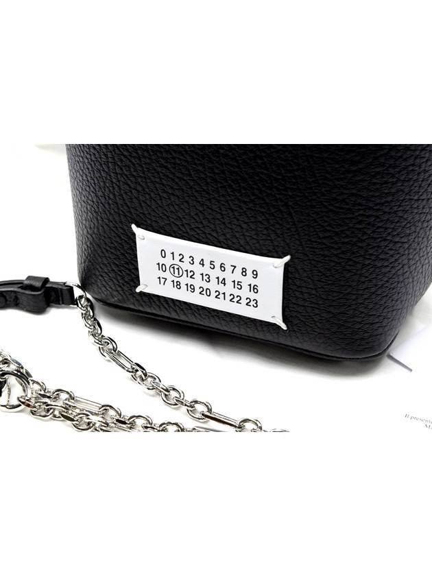 5AC Number Logo Texture Leather Bucket Bag Black - MAISON MARGIELA - BALAAN 7