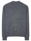 Small Heart Logo Wool Merino Cardigan Grey - AMI - BALAAN 3