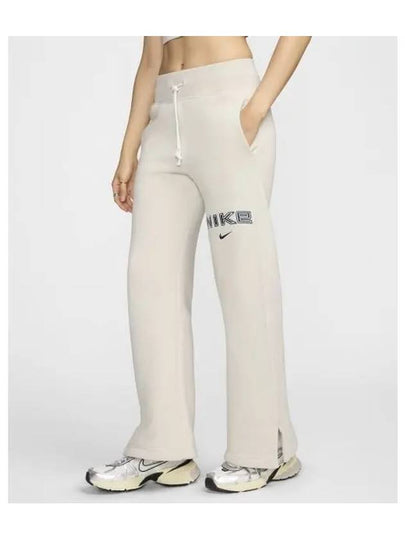 Sportswear Phoenix Fleece High Waist Logo Wide Pants Light Orewood Brown - NIKE - BALAAN 2