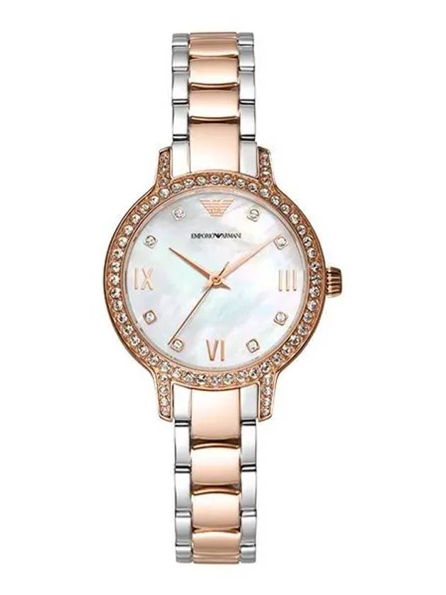 Women’s Cleo Mother Of Pearl Dial Metal Watch Silver Gold - EMPORIO ARMANI - BALAAN 2