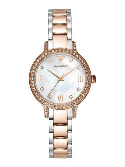 Women’s Cleo Mother Of Pearl Dial Metal Watch Silver Gold - EMPORIO ARMANI - BALAAN 2