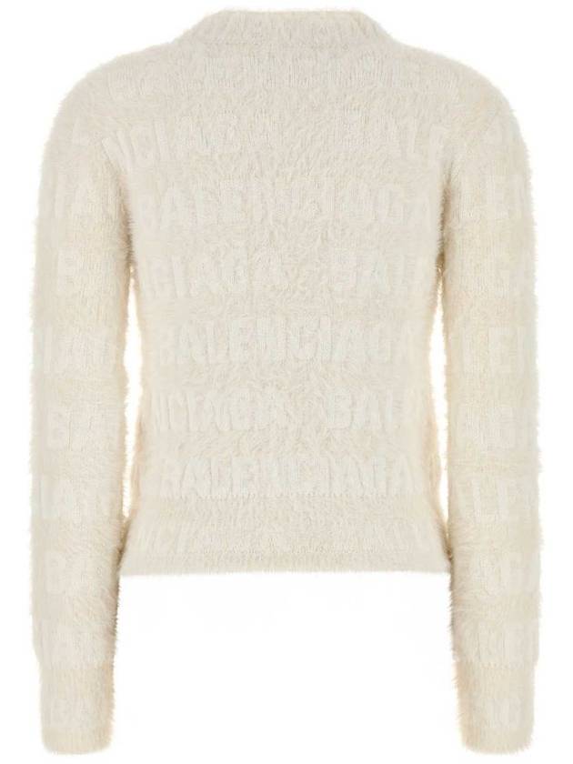 All over logo furry fit knit top ivory - BALENCIAGA - BALAAN 3