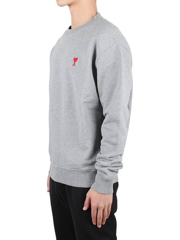 Small Heart Logo Sweatshirt Grey - AMI - BALAAN 4