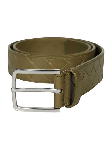 Intrecciato Leather Belt Mud - BOTTEGA VENETA - BALAAN 1