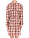 Liliane Check Midi Shirt Dress Orange - ISABEL MARANT - BALAAN 2