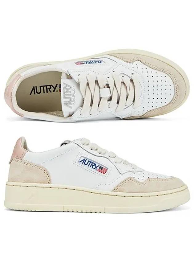 Medalist Leather Suede Low Top Sneakers White Pink - AUTRY - BALAAN 2