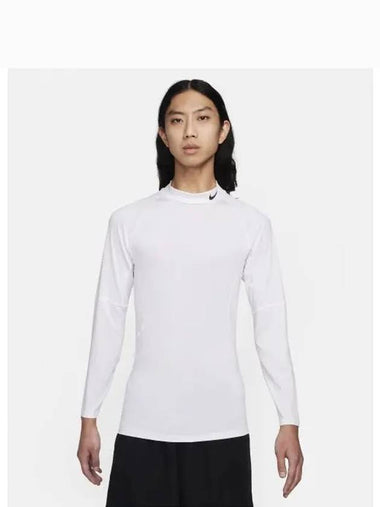 Pro Dry Fit Fitness Mock Neck Long Sleeve Top M White FB7909 100 - NIKE - BALAAN 1