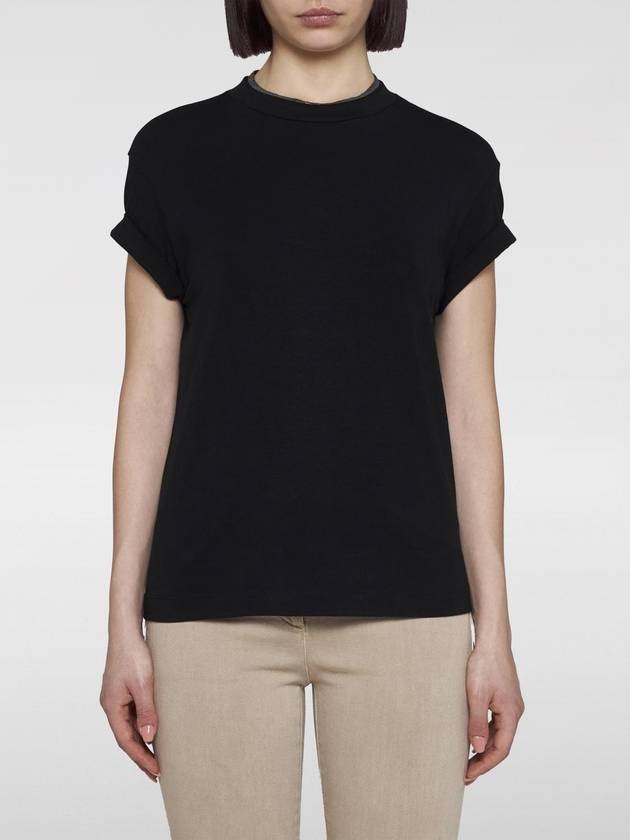 T-shirt basic con monile Brunello Cucinelli - BRUNELLO CUCINELLI - BALAAN 1