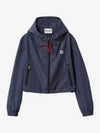 Technical Fabric Logo Hooded Jacket Blue - MIU MIU - BALAAN 2