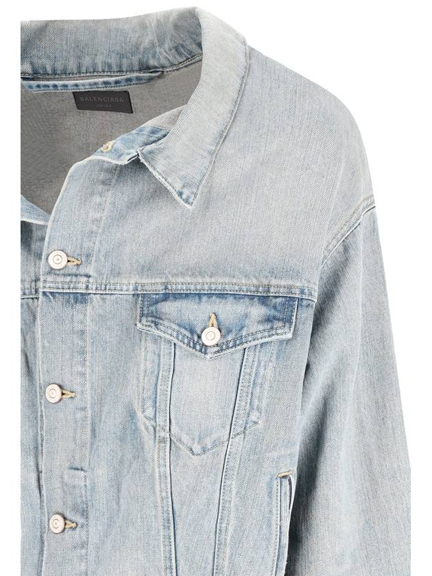 Off-Shoulder Denim Jacket Blue - BALENCIAGA - BALAAN 4