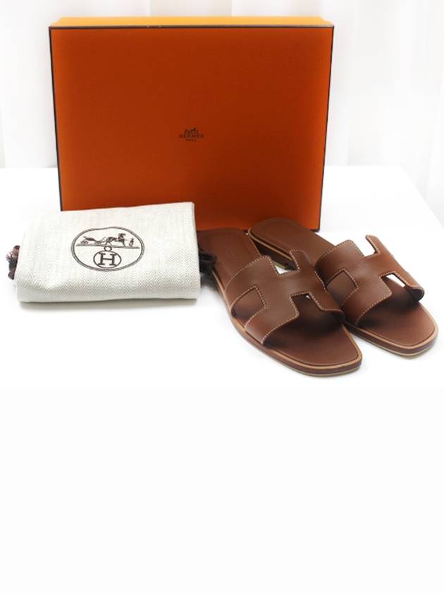 Oran Gold Women s Sandals Slippers H021056Z Size 37 - HERMES - BALAAN 2