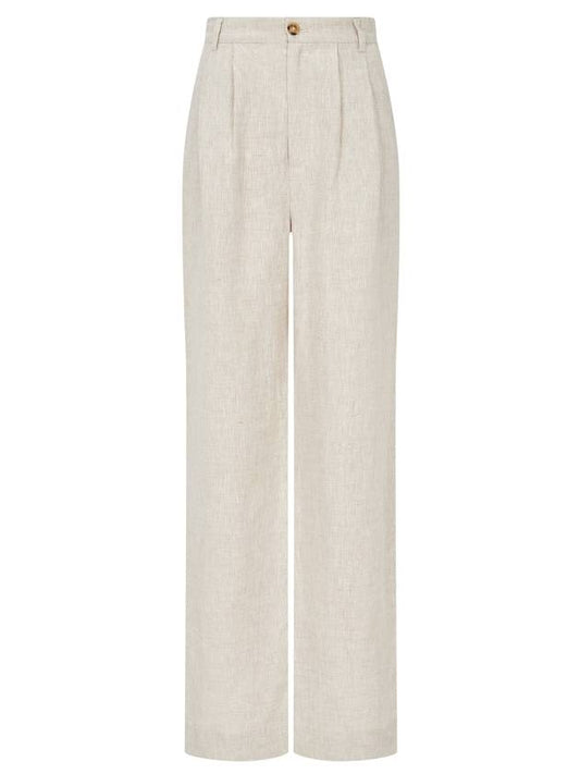 Mason Linen Wide Pants Oatmeal - REFORMATION - BALAAN 1