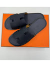 Izmir Leather Slippers Marine Brown - HERMES - BALAAN 4