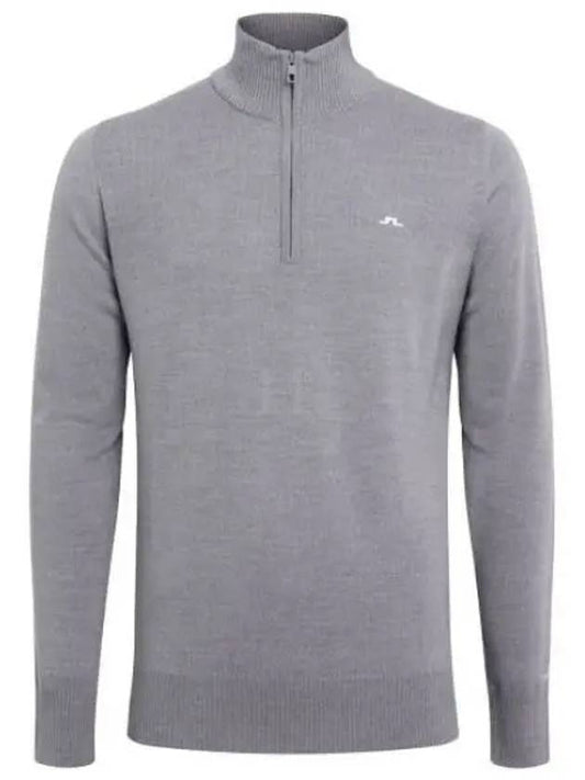 Kian Half Zip-Up Knit Top Melange Grey - J.LINDEBERG - BALAAN 2