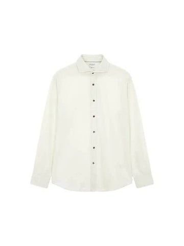 Men s Cotton Corduroy Easy Fit Shirt Ivory 270247 - BRUNELLO CUCINELLI - BALAAN 1