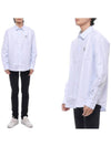 Contour Fox Head Casual Long Sleeve Shirt Blue - MAISON KITSUNE - BALAAN 3