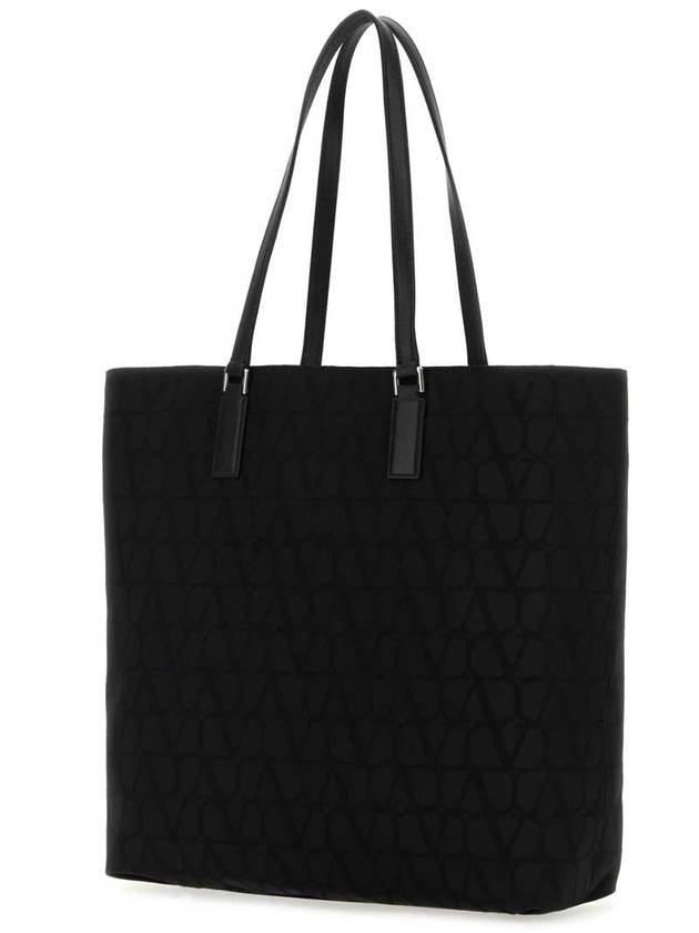 Iconography Shopper Tote Bag Black - VALENTINO - BALAAN 3