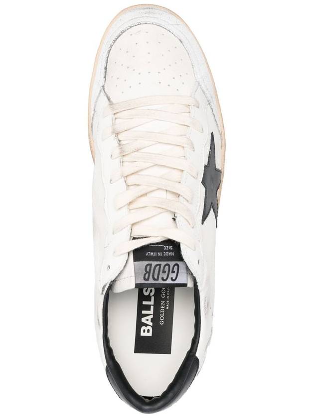 Ball Star Leather Heel Tab Low Sneakers White Black - GOLDEN GOOSE - BALAAN 4