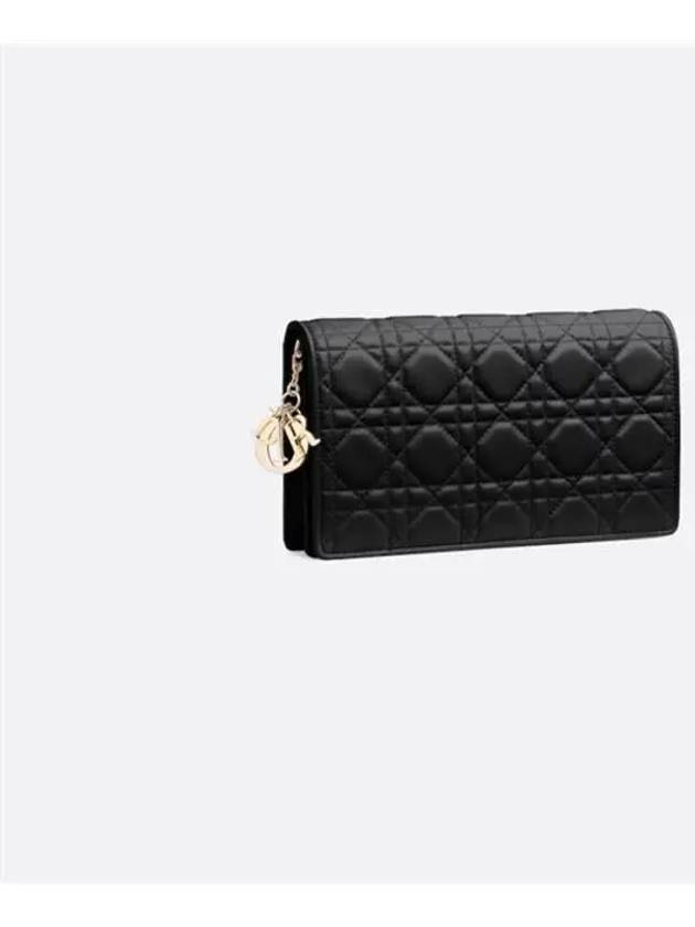 Lady Cannage Lambskin Chain Pouch Bag Black - DIOR - BALAAN 3