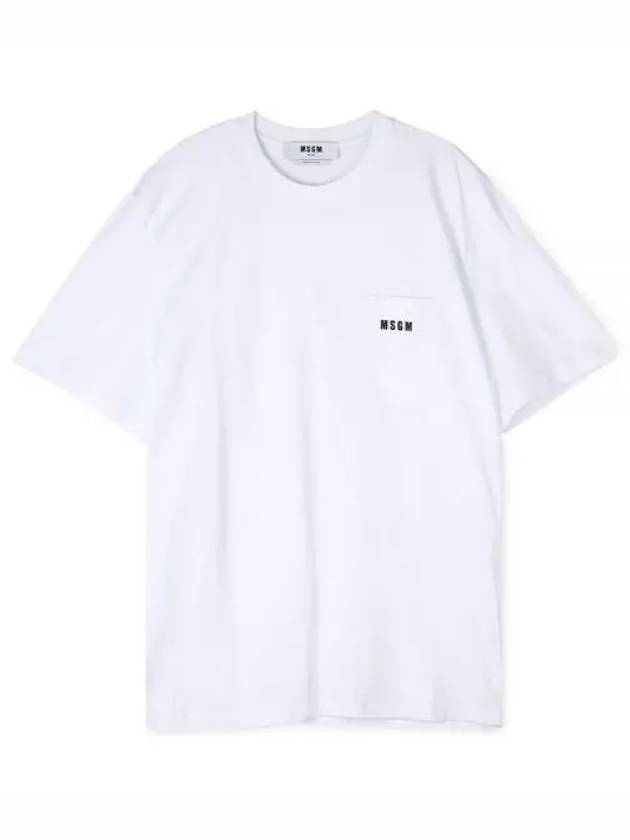 Pocket Logo Short Sleeve T-Shirt White - MSGM - BALAAN 2