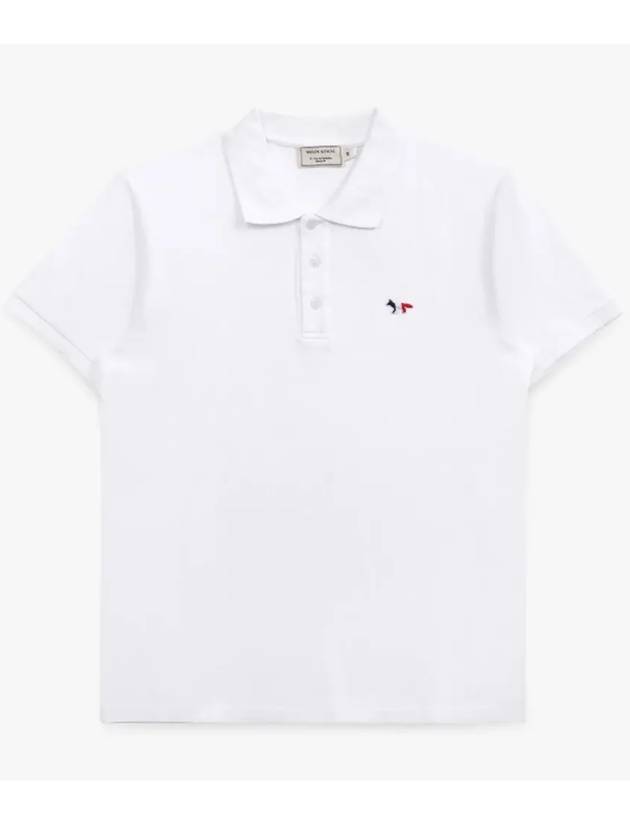 Tricolor Fox Patch Short Sleeve Polo Shirt White - MAISON KITSUNE - BALAAN 6