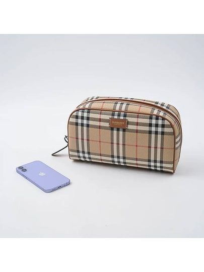 Medium Check Travel Pouch Bag Archive Beige - BURBERRY - BALAAN 2