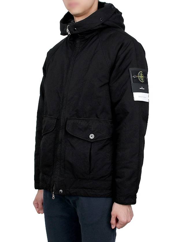 Logo David TC Down Hooded Jacket Black - STONE ISLAND - BALAAN 5