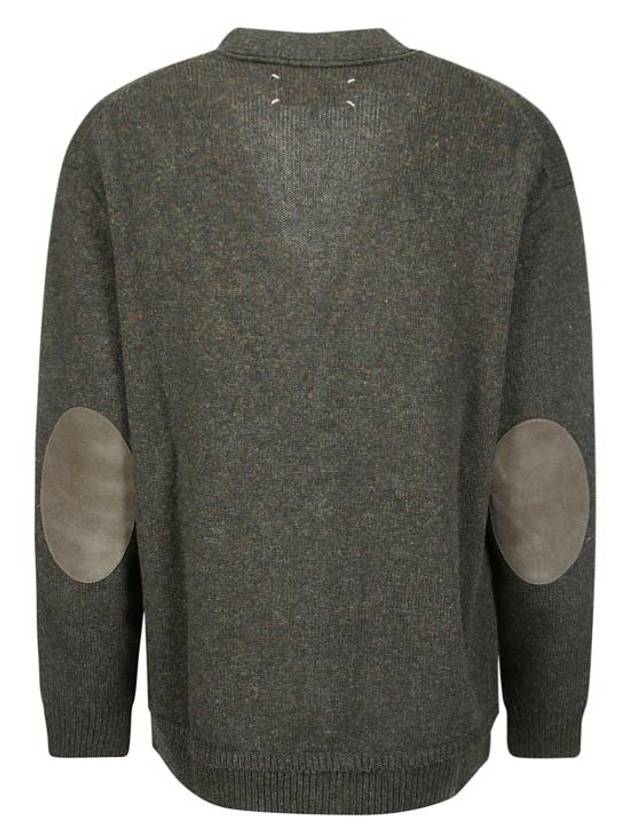 Elbow Patch Cardigan Dark Green - MAISON MARGIELA - BALAAN 3