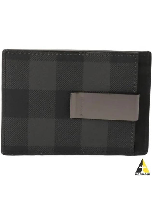 Check Money Clip Card Wallet Grey - BURBERRY - BALAAN 2