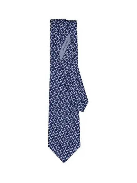 Salvatore 350955 769534 Printed Silk Tie - SALVATORE FERRAGAMO - BALAAN 1