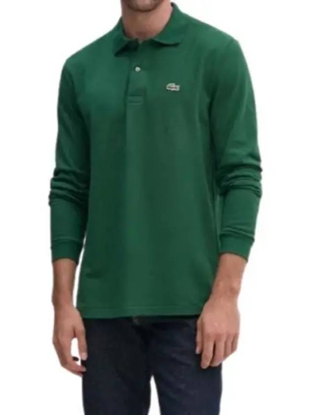 Classic Fit Long Sleeve Polo Shirt Green - LACOSTE - BALAAN 2