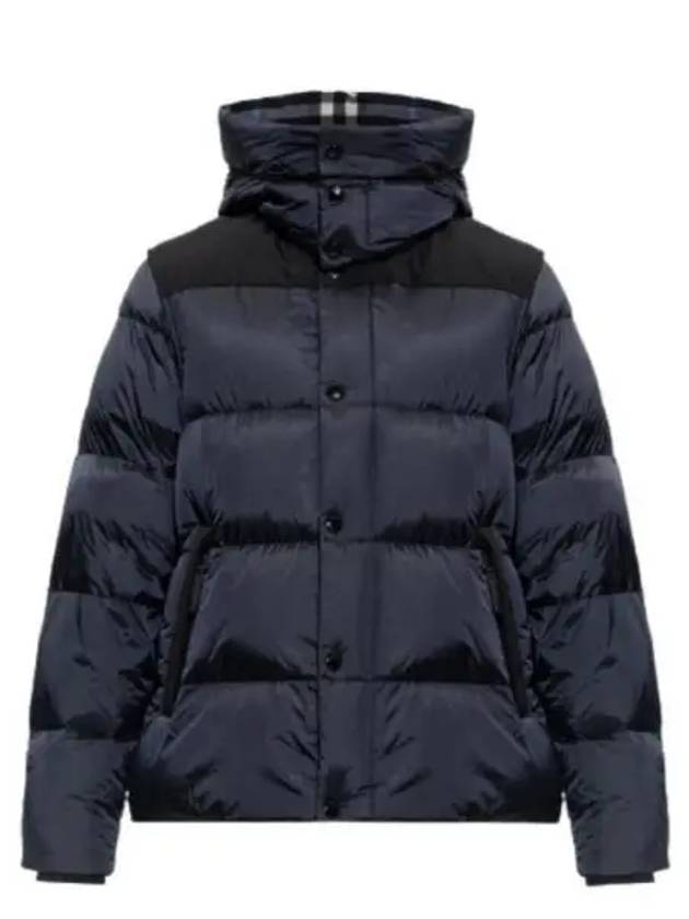 Detachable Sleeve Hooded Short Padding Navy - BURBERRY - BALAAN 2